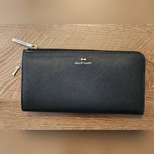 Jill Stuart Black Zip-Around Long Wallet.